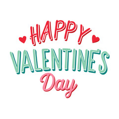 Happy Valentine's Day Typography Vector with Hearts