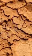 Fototapeta premium Scorched arid earth texture due to global warming in closeup, papercraft, with white tones