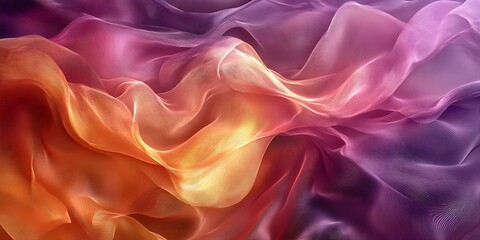 Obraz premium Abstract orange purple fabric texture. Background drapes, design element.