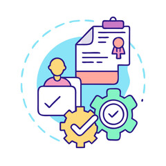 Corporate Workflow and Approval Process Vector Graphic