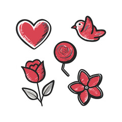 Unique Love-Themed Floral Vector for Digital Use