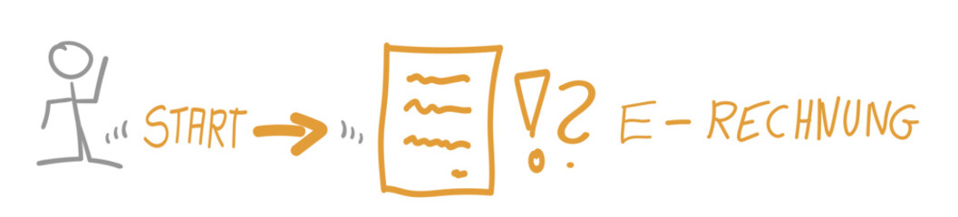 E-Rechnung Banner Elektronische Elektronisch Rechnung Skizze Zeichnung