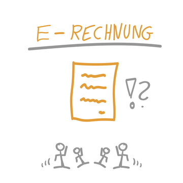 E Rechnung Elektronische Rechnung Grafik Skizze Zeichnung Text