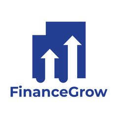 finance grow flat minimalist logo design