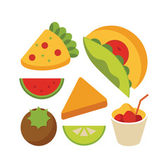 Naklejka premium Restaurant business vector set with food icons for menu