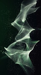 Obraz premium This stunning abstract illustration showcases flowing lines and luminous points, representing data visualization and insights, perfect for technology and design themes.