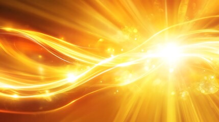 Golden Light Waves Abstract Background Design