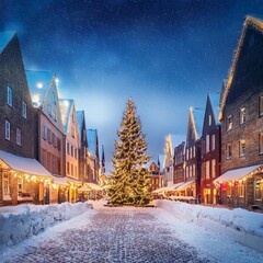 Fototapeta premium town in winter