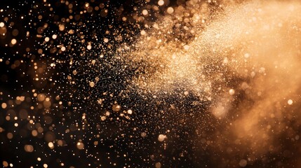 Golden Dust Explosion: Abstract Background of Sparkling Particles