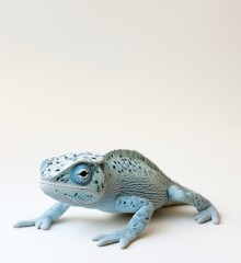 Obraz premium Blue lizard with textured skin and distinctive features, showcasing vibrant coloration and unique patterns, set against a minimalistic background, copy space for text