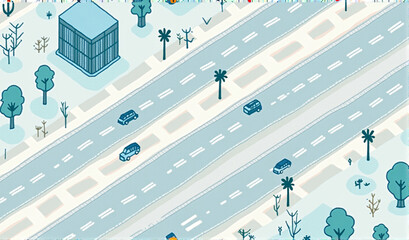 pattern with birds and trees