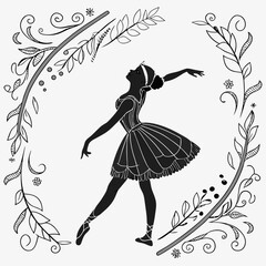 Christmas Nutcracker woman Black silhouette