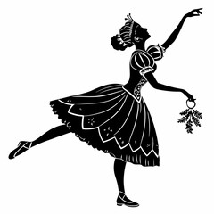 Christmas Nutcracker woman Black silhouette
