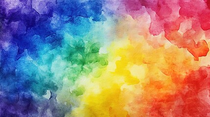  Abstract rainbow watercolor background, rainbow-colored background