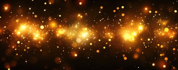 Obraz premium Glimmering golden cosmic background with sparkling stars