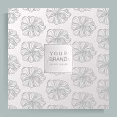 Cover design for menu, wedding invitation, booklet, portfolio, catalog. Elegant template with an original handmade floral pattern.