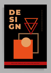 Cover design for booklet, brochure, folder, book, poster. Vector geometric template with a place for your text.