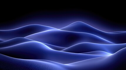 Obraz premium Ethereal blue waves in a digital landscape