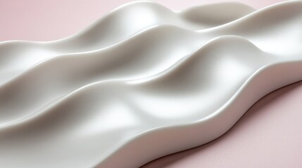 Elegant white wave texture on soft pink background