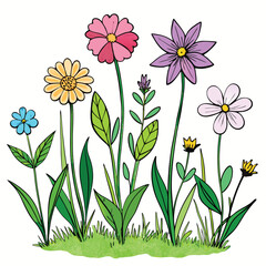 watercolor-wildflowers-in-a-meadow---clipart-isola.eps