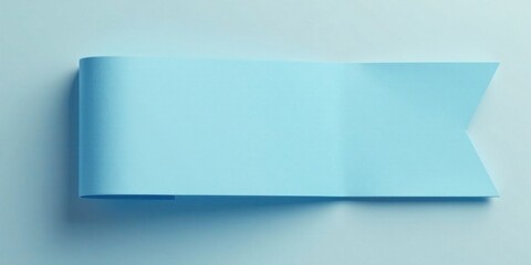Pale Blue Paper Banner with a Soft Edge and Subtle Shadow