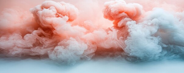 Fototapeta premium Abstract colorful smoke clouds in soft pastel hues