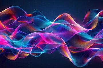 Abstract Colorful Waves Digital Art Vibrant Flowing Neon Hues Swirling Energy Dynamic Motion Design Background