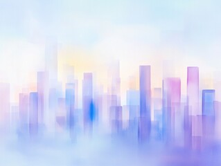 Obraz premium Intricate watercolor cityscape painting urban landscape dreamy environment aerial view artistic concept