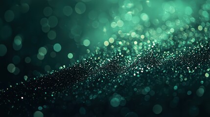 Emerald Green Glitter Abstract Background: A mesmerizing teal sparkle