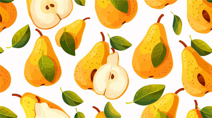 Obraz premium Ripe Juicy Pears Seamless Pattern Arrangement