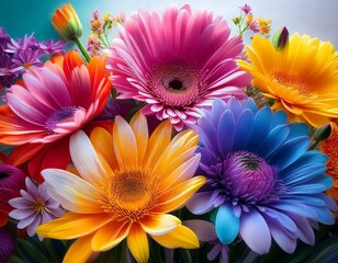 brighten up your space with this vibrant bouquet of colorful flowers perfect for home decor gifts or digital art