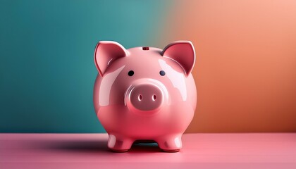 pink piggy bank on a bright backdrop symbolizing financial security great for banking ads educational content or budget planning tools