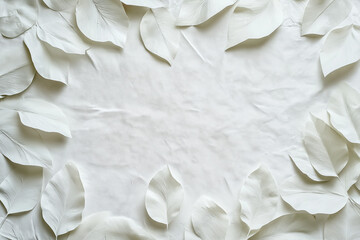 Obraz premium White craft paper texture background from made natural leaves. Recycled paper texture background banner concept