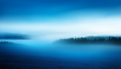 Obraz premium serene misty blue landscape perfect background for design projects websites or presentations evokes calmness and tranquility