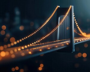 Fototapeta premium Conceptual image of a financial bridge, connecting multiple feeder funds to a single master fund, symbolizing unified investment