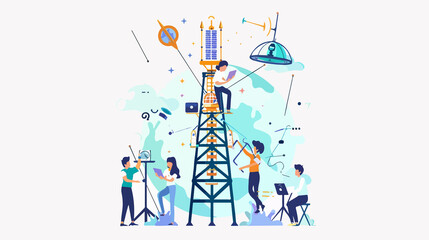 Meteorological Station Activities: Male Scientist Monitoring Weather Conditions