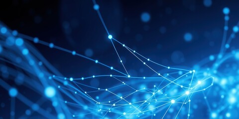Obraz premium abstract blue data connections background with copy space