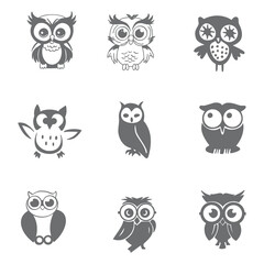 Fototapeta premium The owl symbol icon symbolizes wise and strategic endeavors