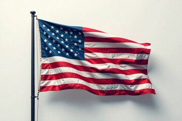 minimalist design featuring stylized American flag in grayscale hues against a neutral abstract backdrop, abstract, american