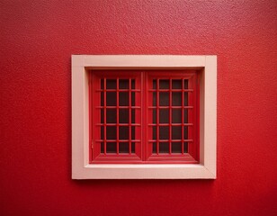 Obraz premium a red wall with a red window frame
