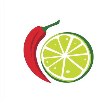 red chili pepper and lime slice clip art preview