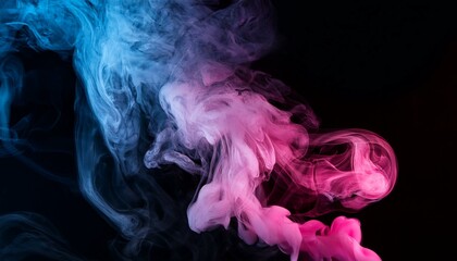 pink and blue smoke on black background