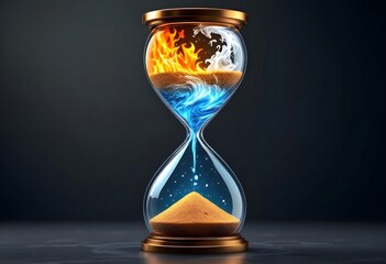 Time Running Out: Earth in an Hourglass, Symbolizing Climate Change