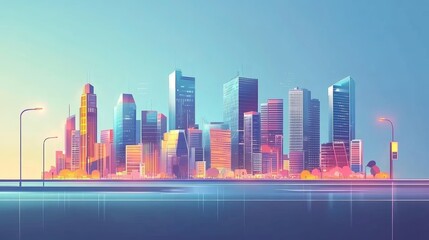 Fototapeta premium Exploring the smart city concept and innovative communication networks in digital transformation