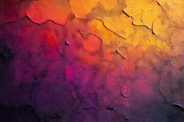 Naklejka premium Yellow orange red magenta purple. Gradient. Abstract. Toned rough stone surface texture. Macro. Colorful background with copy space for design