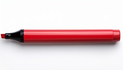 red marker felt pen on a white background isolated mockup copyspace top view high resolution
