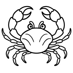 Fototapeta premium Cute Silhouette of a Crab line art vector cartoon illustration