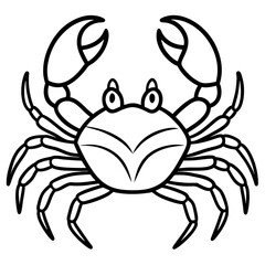 Cute Silhouette of a Crab line art vector cartoon illustration