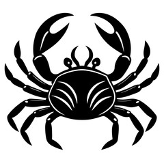 Cute Silhouette of a Crab line art vector cartoon illustration