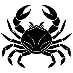 Cute Silhouette of a Crab line art vector cartoon illustration